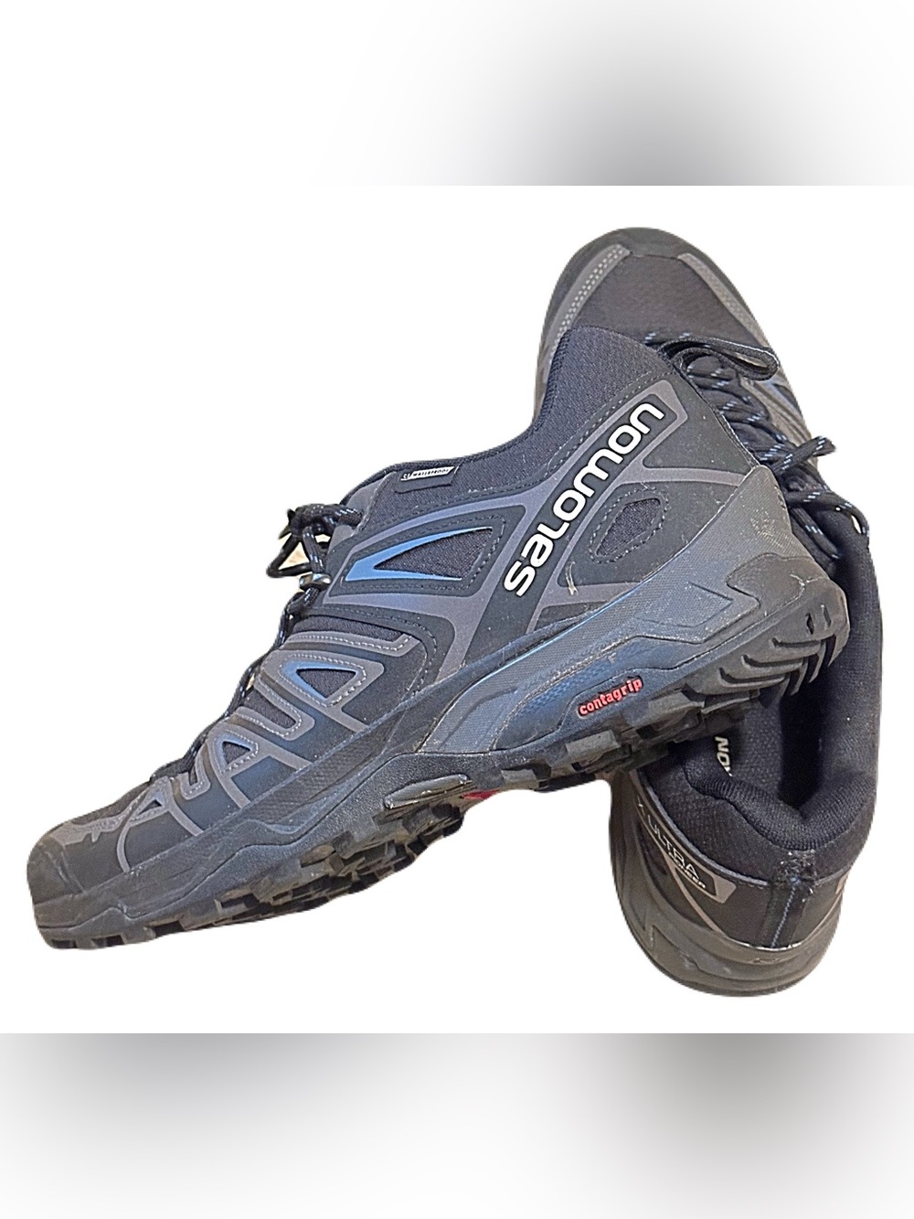 Salomon Men's Black Trail Shoes with Blue Accents